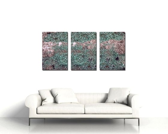 Shattered Triptych -  Three 24x16in Aluminium Panels