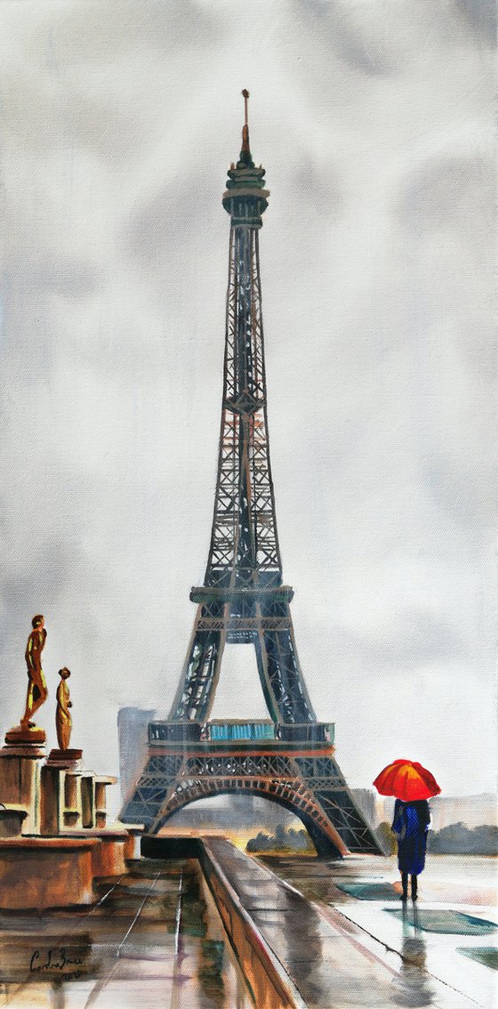 Rain at the Eiffel Tower