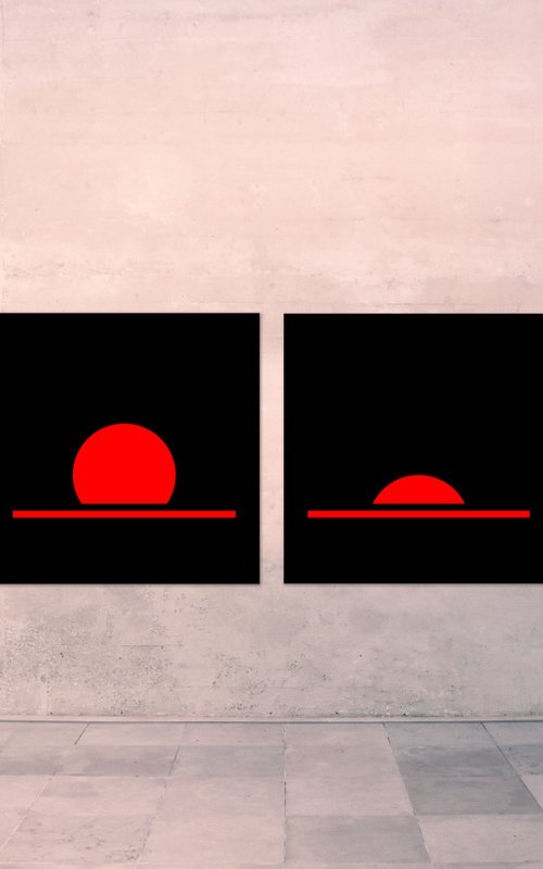 Polyptych Red Sun by Mattia Paoli