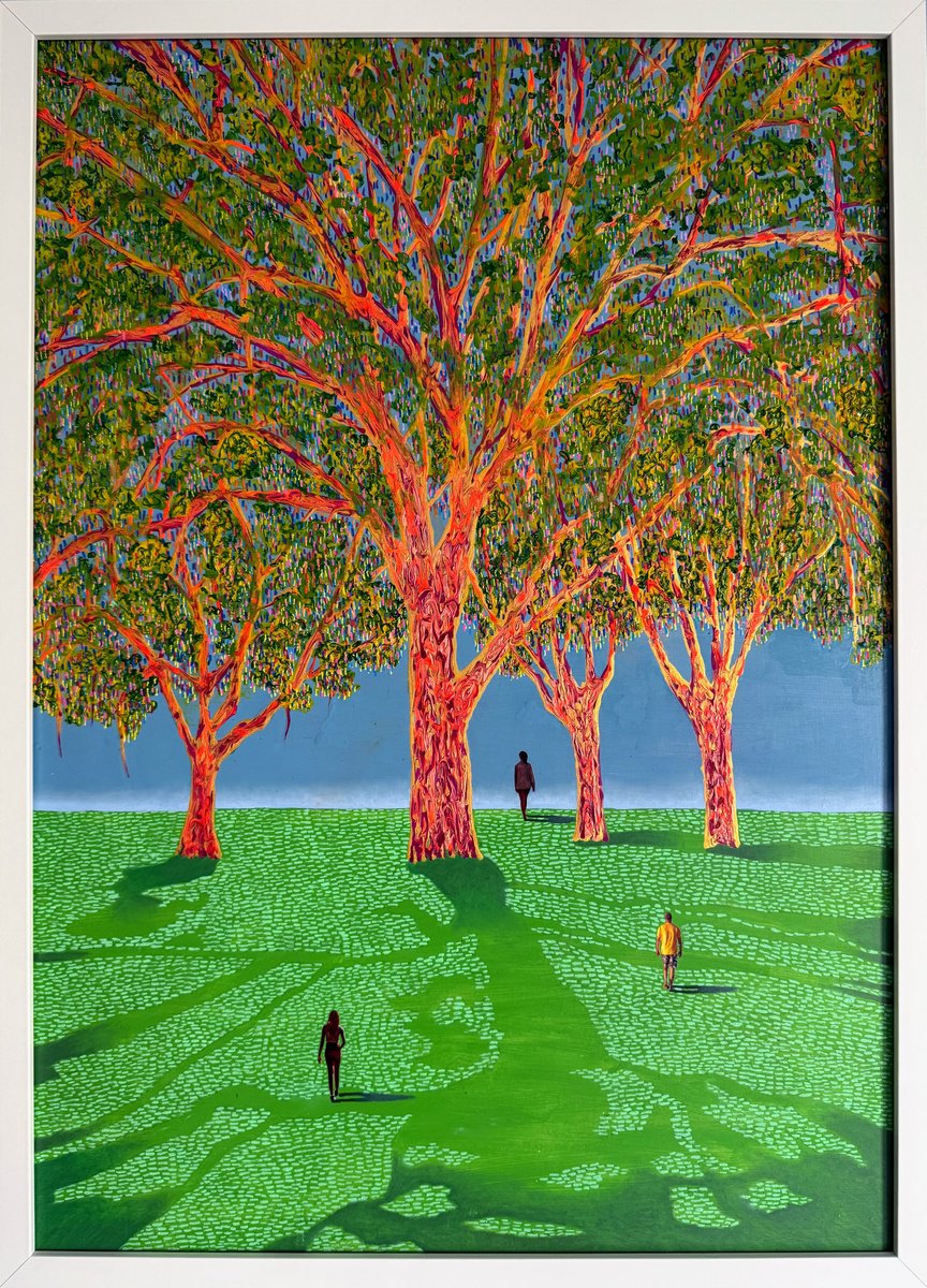 Surrealistic Landscape Painting By Stefano Pallara, 20 X 28", Beyond The Dream Of Thinking, Original Artwork