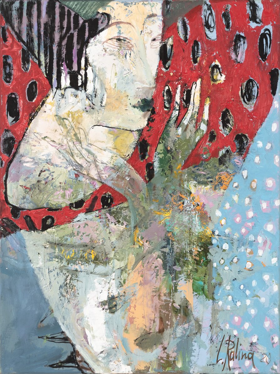 Portrait Oil Painting By Yelena Ralina, 24 X 31", Geisha, Original Artwork