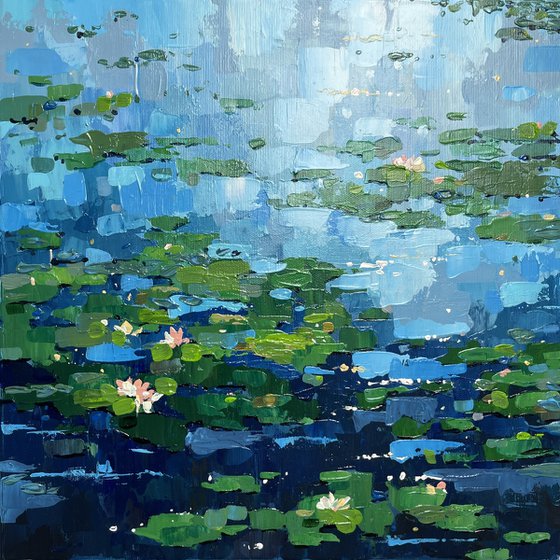 Water lilies. Sky pond