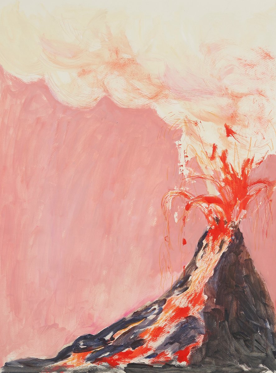 Impressionistic Landscape Painting By Anastasia Mazur-Skrobova, 20 X 26, Eruption, Original Artwork