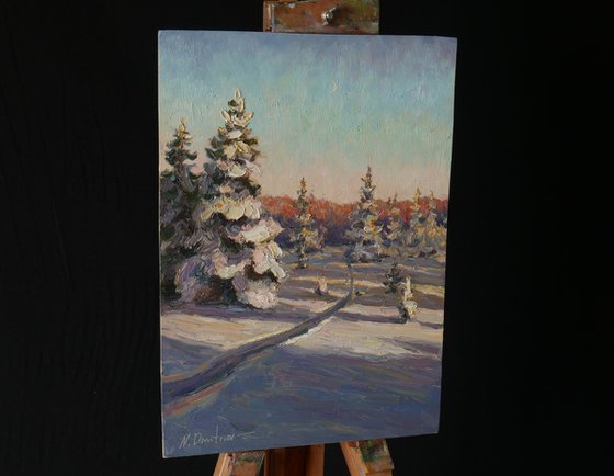 The Winter Sun - winter landscape painting
