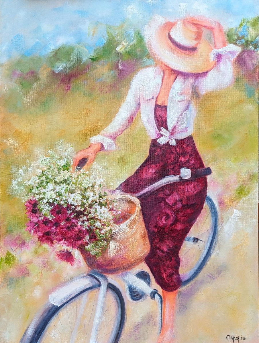 Elegant on a bicycle by Martine Grgoire