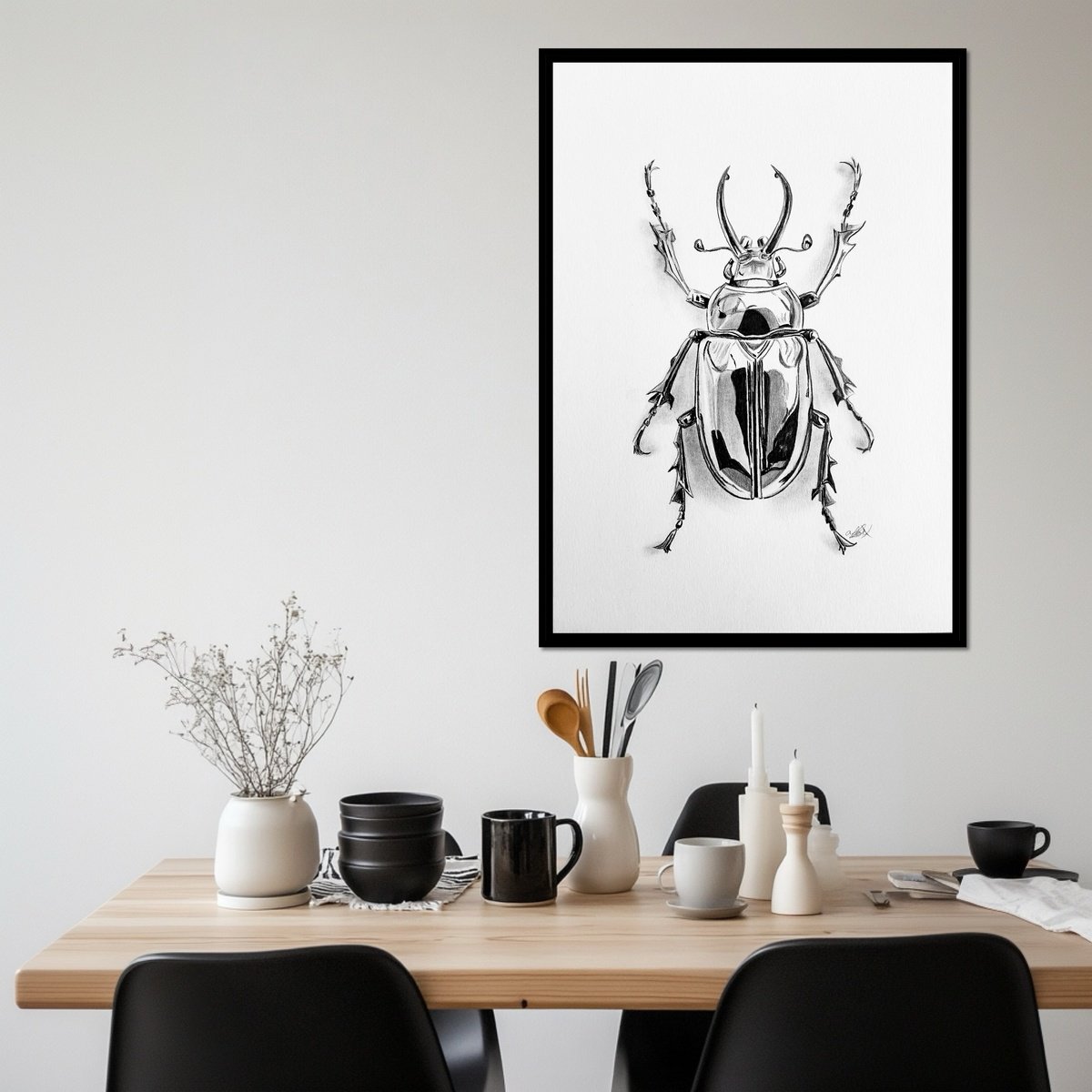 Photorealistic Pencil Drawing , Obsidian Stag By Amelia Taylor, 8 X 12, Artwork For Sale On Artfinder