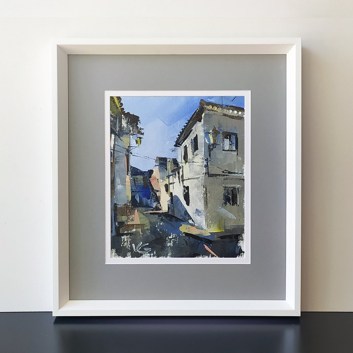 Impressionistic Cityscapes Oil Painting By Volodymyr Glukhomanyuk, 18 X 20", Series Denia Spain #1/10, Original Artwork