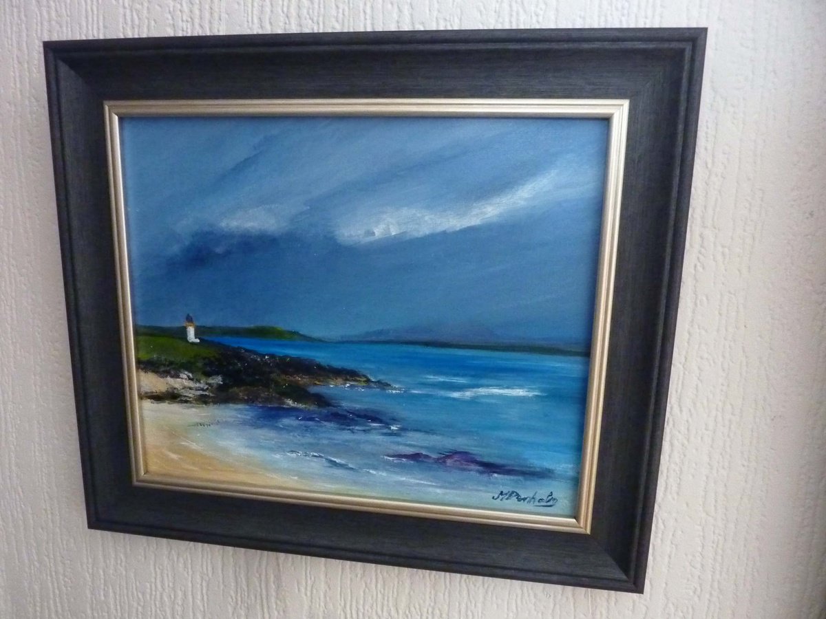 Impressionistic Landscape Acrylic Painting By Margaret Denholm, 15 X 13", Loch Indaal, Original Artwork