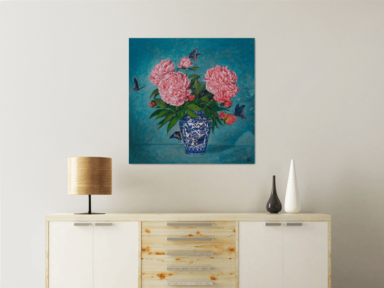 Peonies and Butterflies