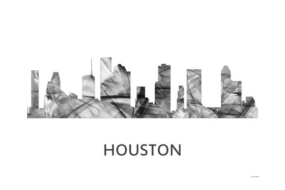 Houston Texas Skyline WB BW