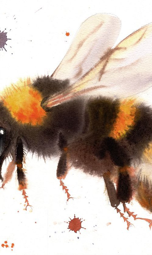 Bumblebee #2 by Olga Beliaeva Watercolour