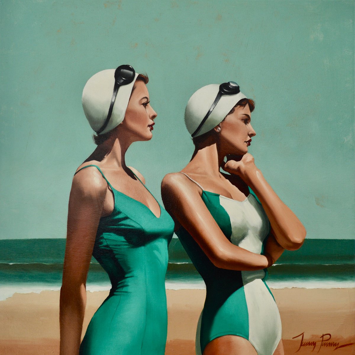 St. Lucia In Turquoise By Johnny Popkess, 20 X 20, Artwork For Sale On Artfinder