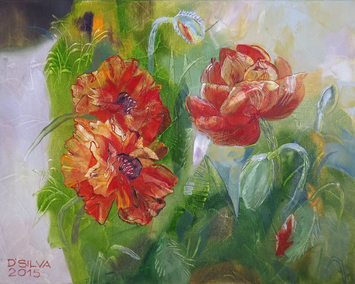 Poppy Blossoms by Silvija Drebickaite