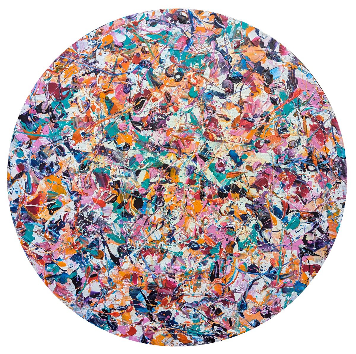 Abstract Acrylic Painting By Lucy Moore, 24 X 24", Lost In Translation #2, Original Artwork