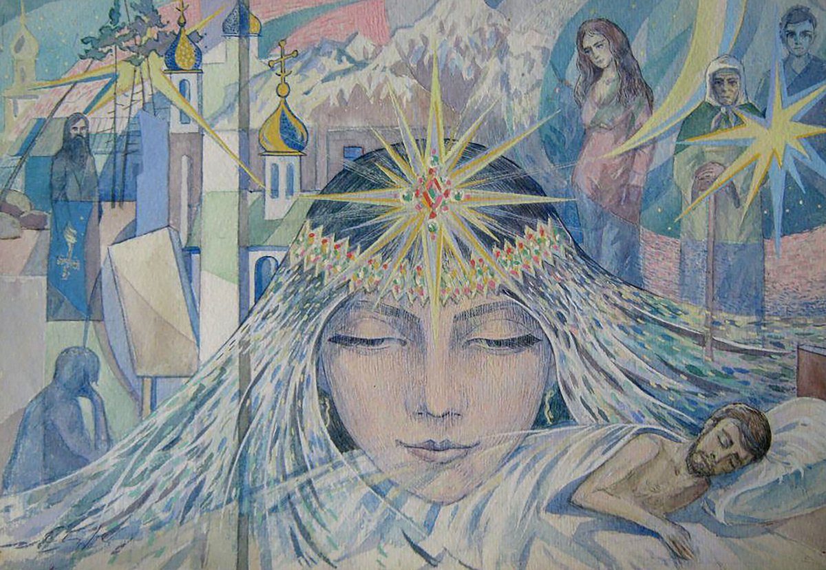 Impressionistic Portrait Watercolour By Valeriy Savenets-1, 14 X 11", Dreams, Original Artwork