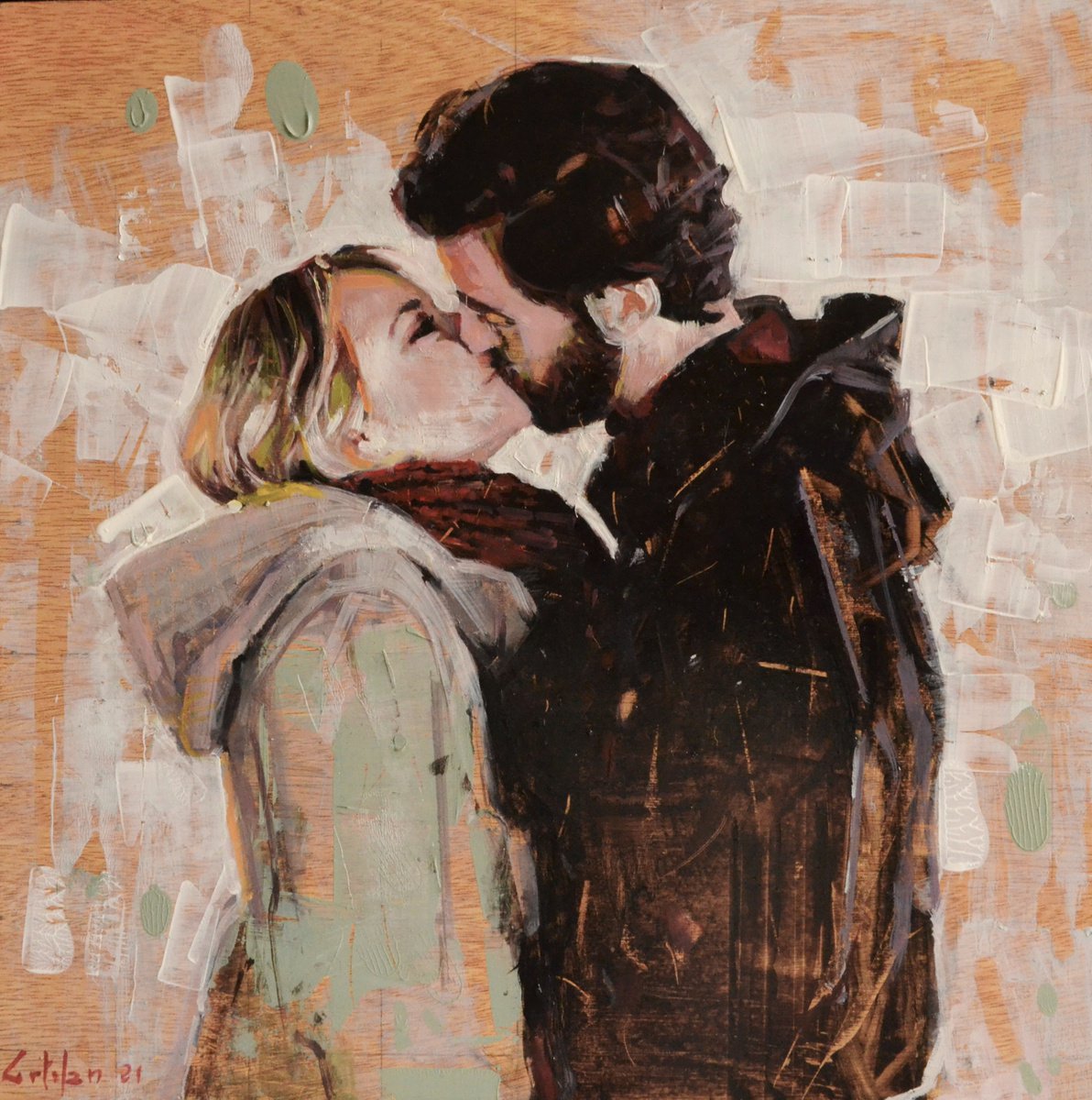 Winter Kiss By Marco Ortolan, 17 X 17, Artwork For Sale On Artfinder