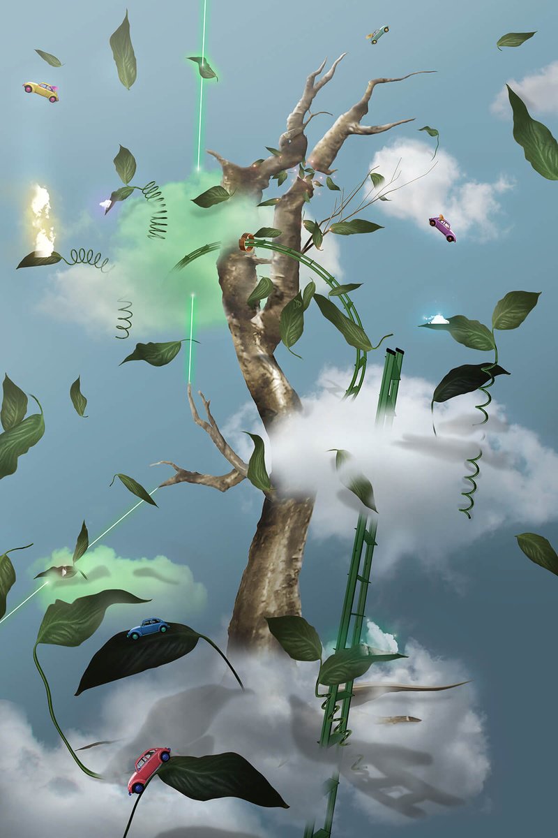 Surrealistic Still Life Print By Vanessa T Stefanova, 16 X 24", The Tree, Original Artwork