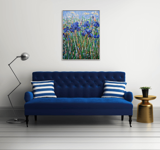 Blue Irises 4 - Framed