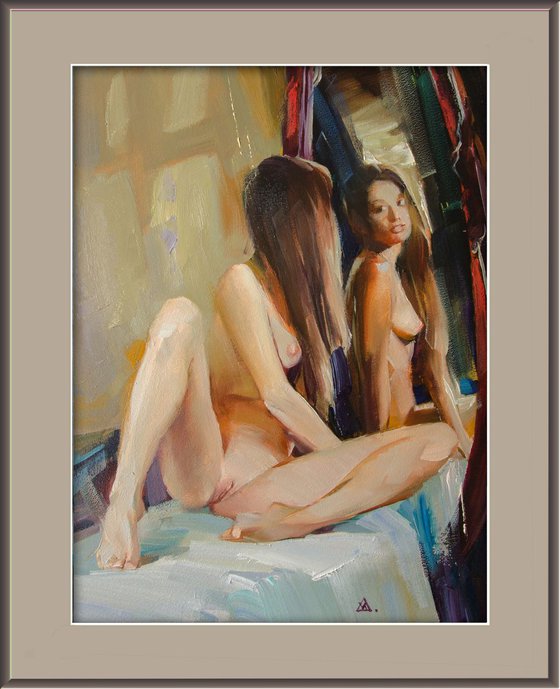 "At the mirror" (30x40cm) unframed