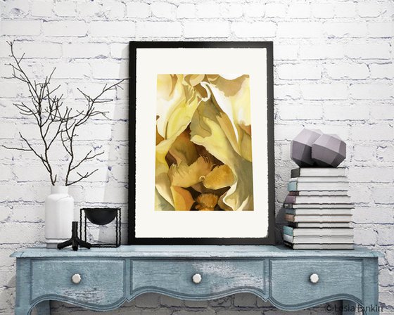 shades of yellow watercolor floral