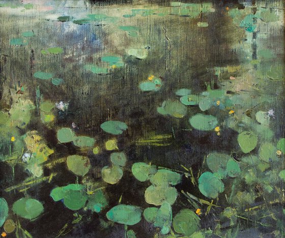 Etude of water lilies. 2015. oil on canvas. 90x75cm.