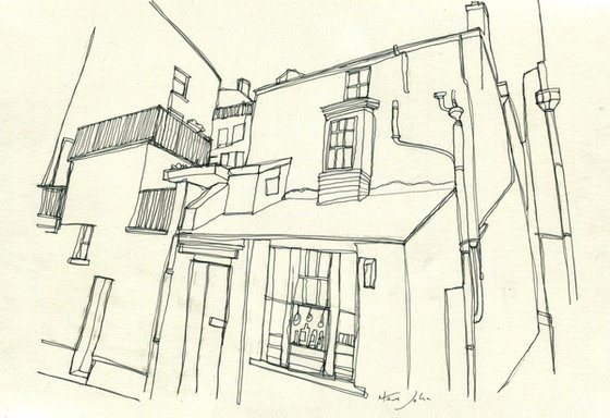The Old Curiosity Shop, Continuous Line Drawing