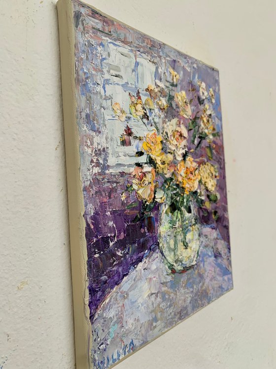 Still life with yellow flowers
