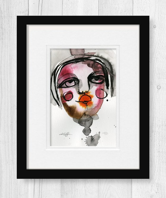 Funky Face Pizzazz Collection 2 - 3 Abstract Face Paintings by Kathy Morton Stanion