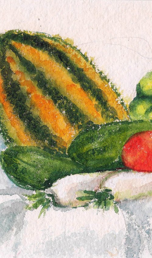 Capsicum, Cucumber & Tomato by Asha Shenoy