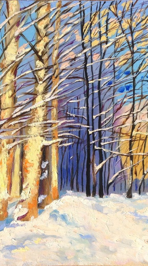 Poplars on a sunny winter day by Liubov Samoilova