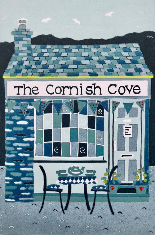 Cornish Cafe by Nathalie Pymm Art