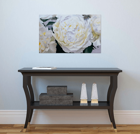 WHITE PEONIES NOSTALGIC