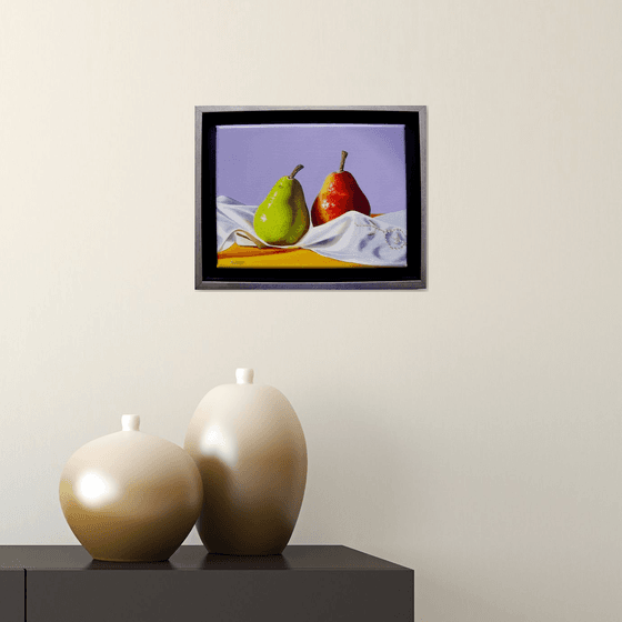 2 pears on fabric