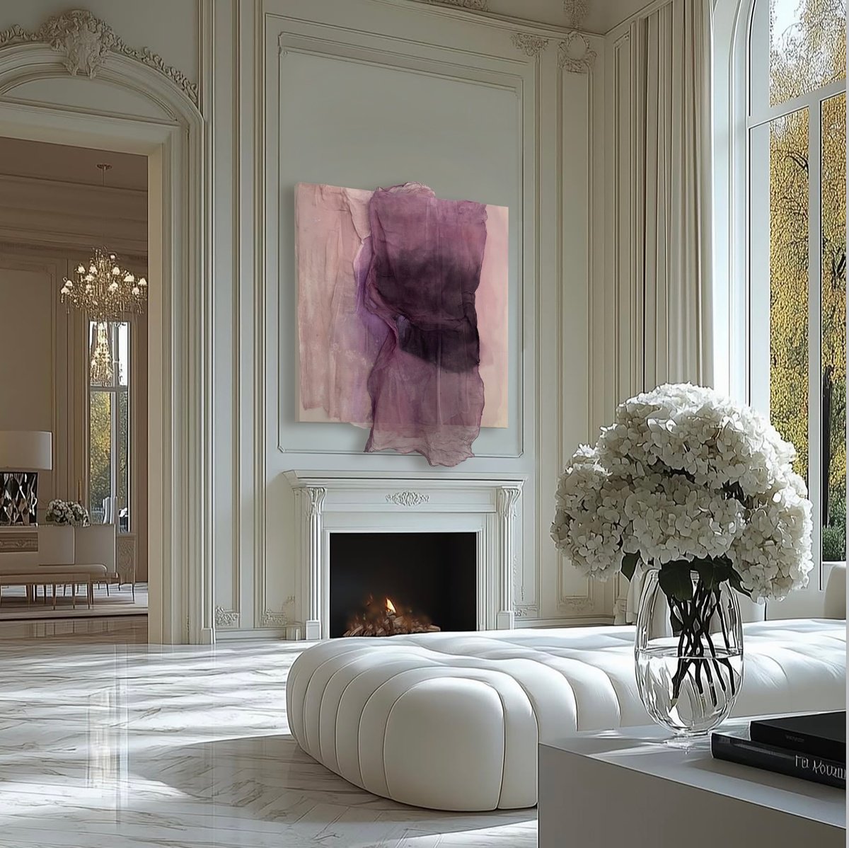 Organic Abstract Painting By Stacey Warnix, 49 X 58", Solitude, Original Artwork