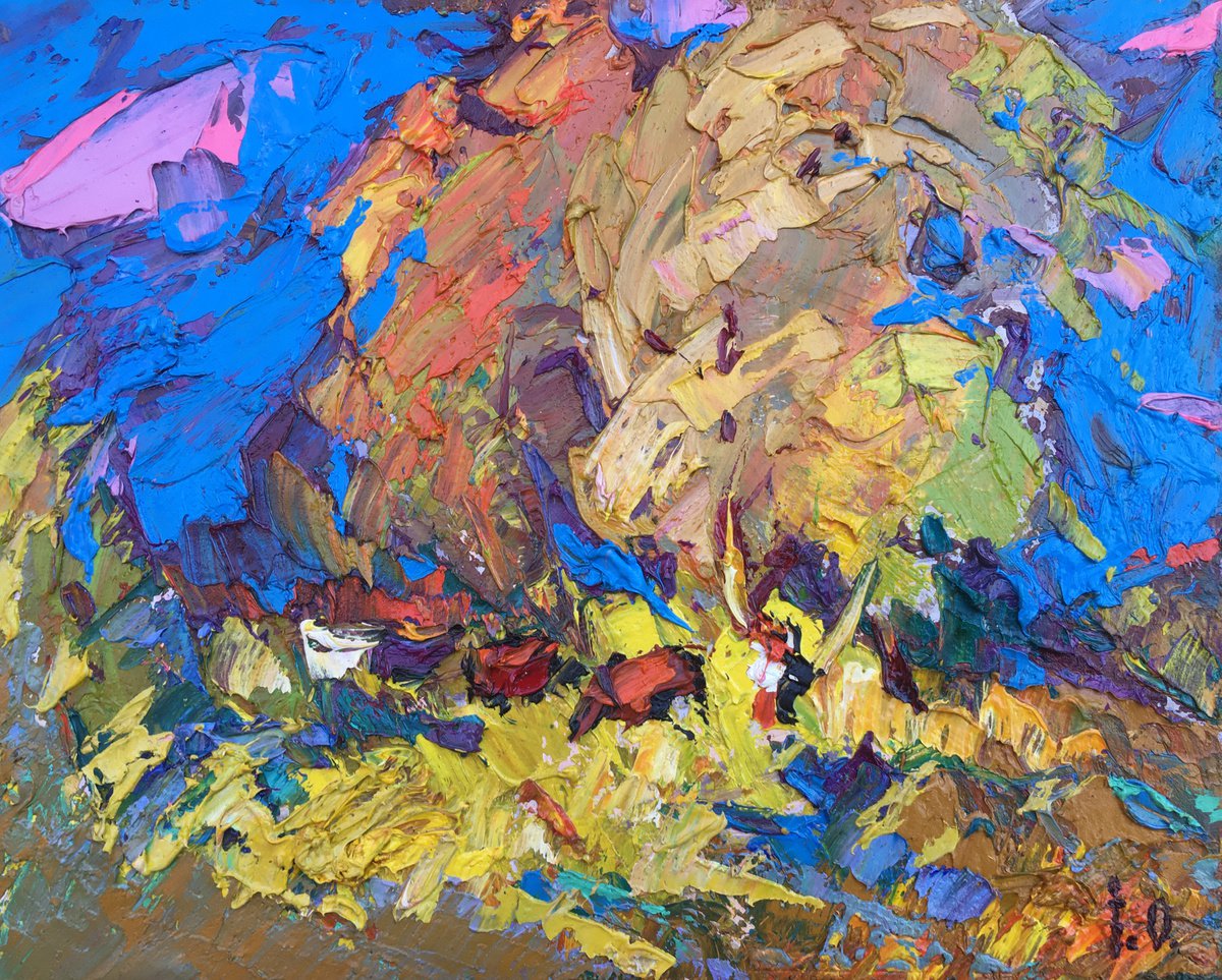 Impressionistic Landscape Oil Painting By Kalenyuk Alex, 10 X 8", Near The Forest, Original Artwork