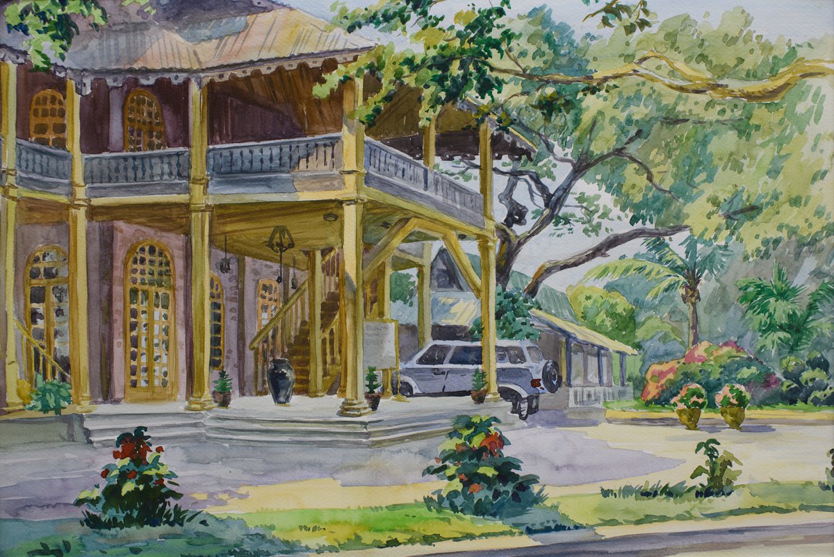 HD25820060 Burma.Bagan. Villa in colonial style by Hanna Davydchenko