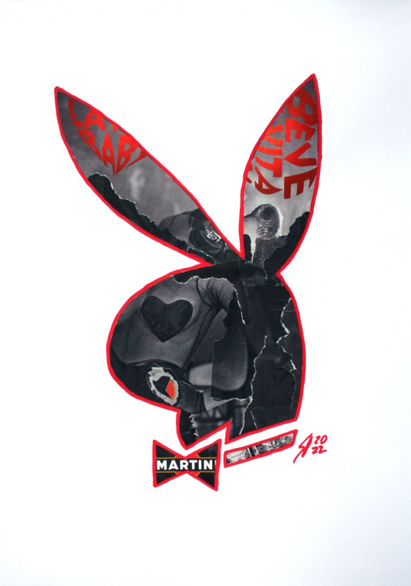 Animal Collage By Salana Art / Svetlana Samovarova, 12 X 17", Unknown X Playboy, Original Artwork