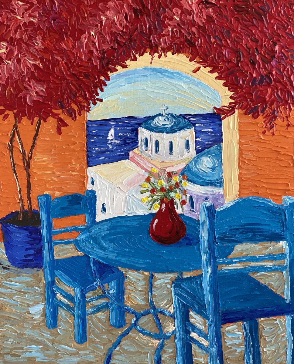 Impressionistic Landscape Acrylic Painting By Guzaliya Xavier, 16 X 20, Dreaming Of Holiday, Original Artwork