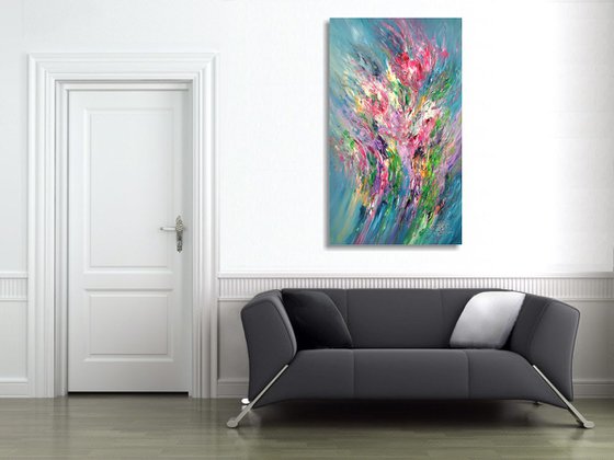 Pink Turquoise Flowery L 1
