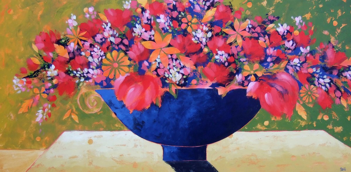 Indigo Vase by Karen Rieger