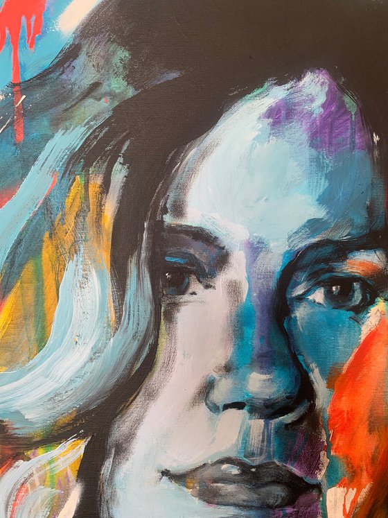 Huge bright painting - "Bright Diana" - Pop art - Street art - Expressionism - 2022