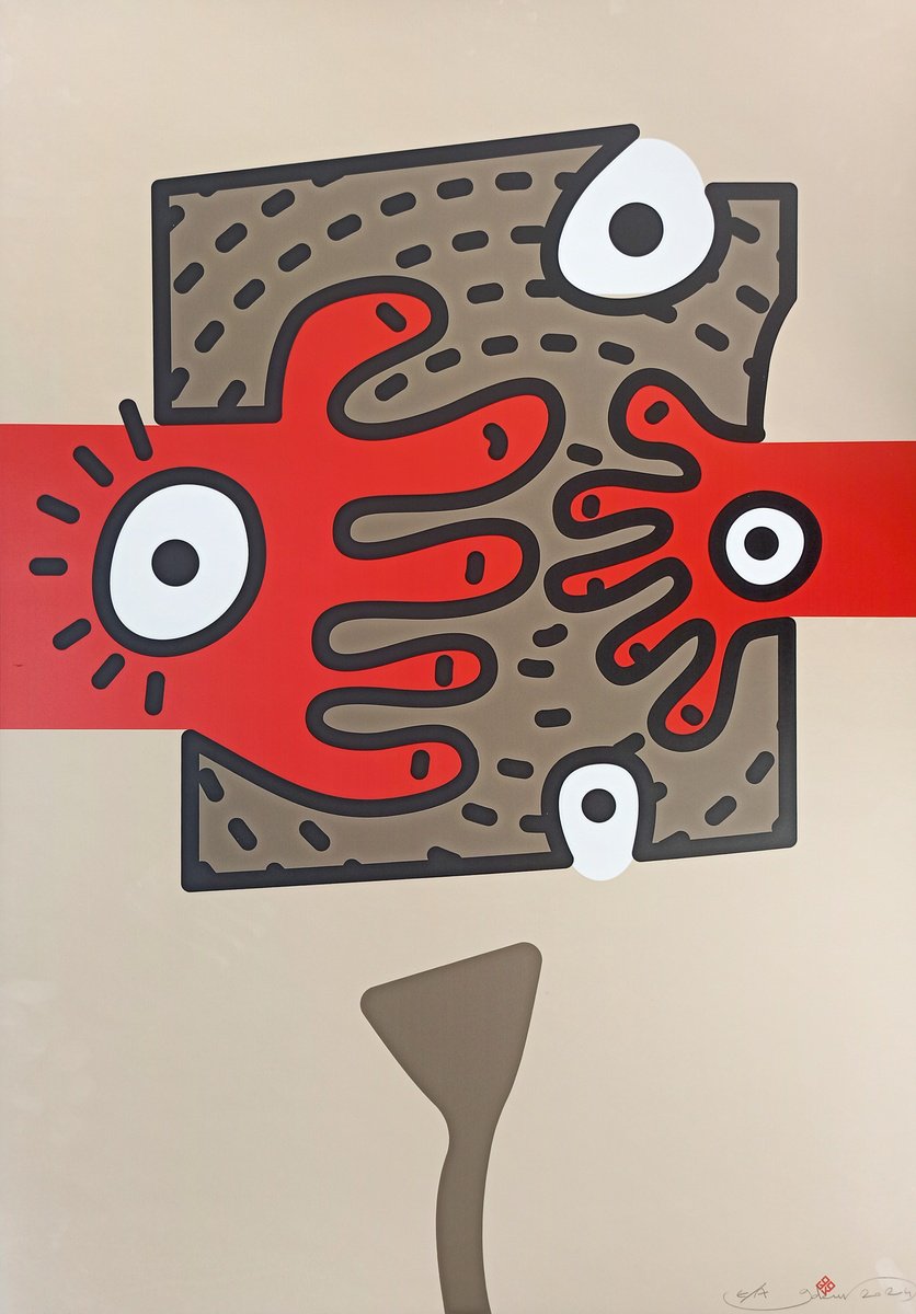 Graphic Abstract Giclee Print By Gokhan Okur, 27 X 39, Harrasment 01, Original Artwork