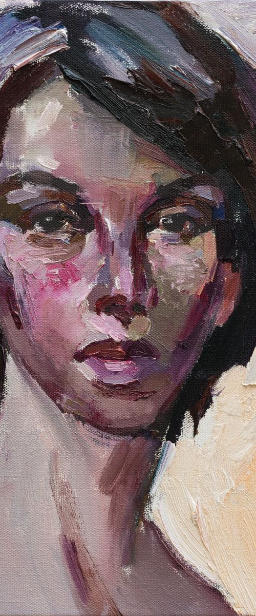Lady portrait - Original oil painting by Anastasiia Valiulina