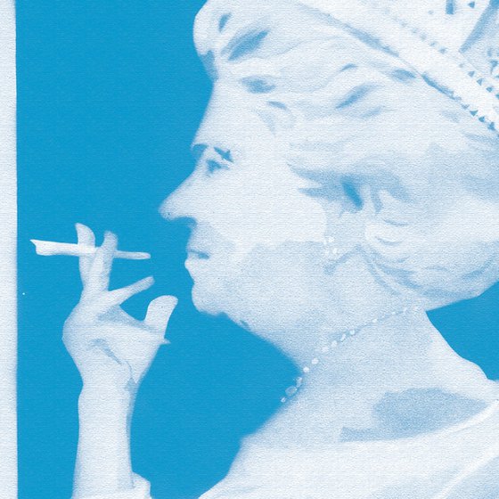 Spliff Queen 2020 (blue on canvas)