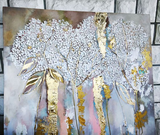 Abstract painting with gilding