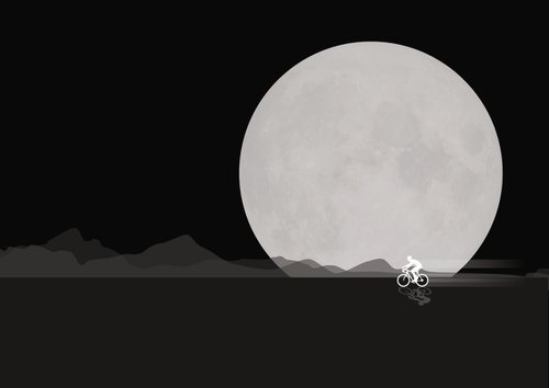 Moon ghost cycle of the peloton by David Gill