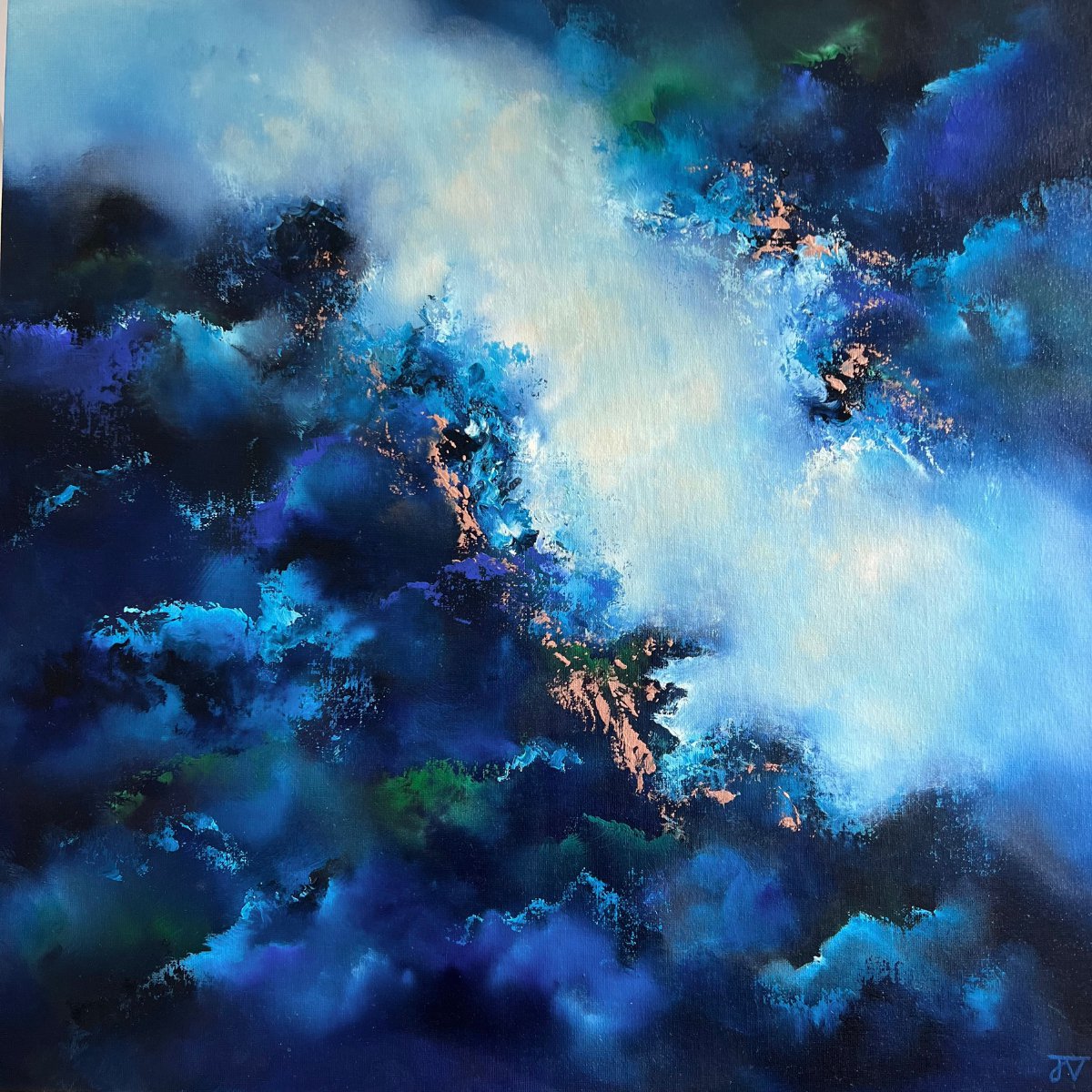 Organic Abstract Oil Painting By Jaimie Volkaerts, 24 X 24, The Light Within, Original Artwork