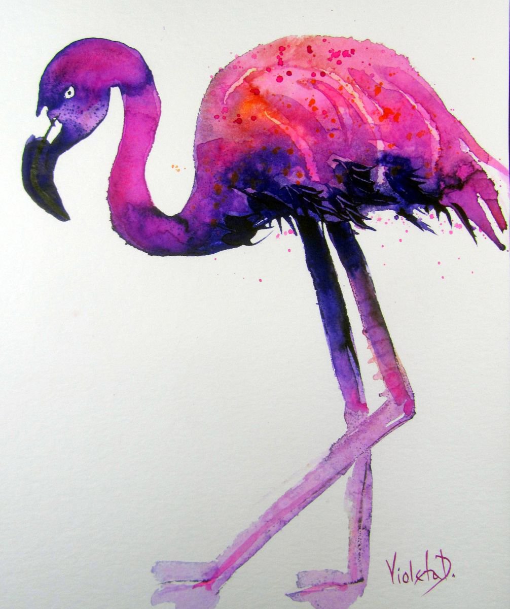 Flamingo 1 by Violeta Damjanovic-Behrendt