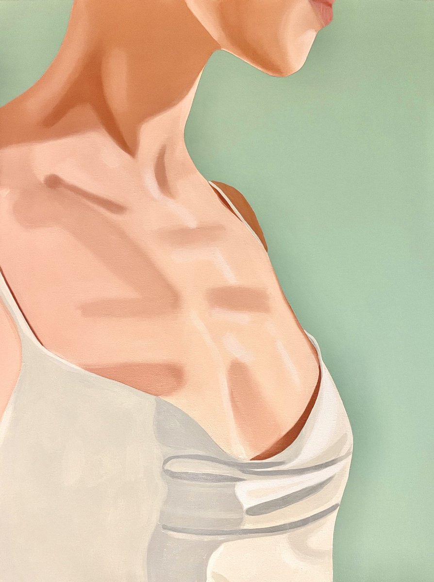 Photorealistic Portrait Painting By Wencke Uhl, 24 X 31", Morning Glory, Original Artwork