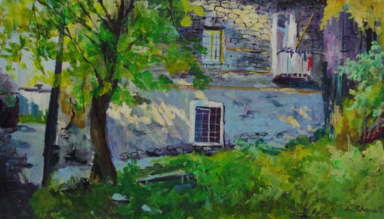 Village Original oil Painting, Realism, Handmade paintingSigned, One of a Kind